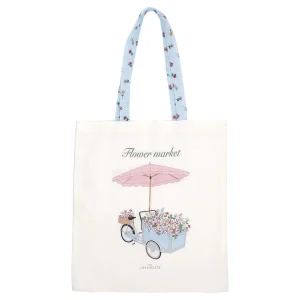 Baumwolltasche "Portia Flowers" - 34x45 cm (Weiß)