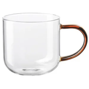 Henkelbecher aus Glas - 400 ml (Braun)