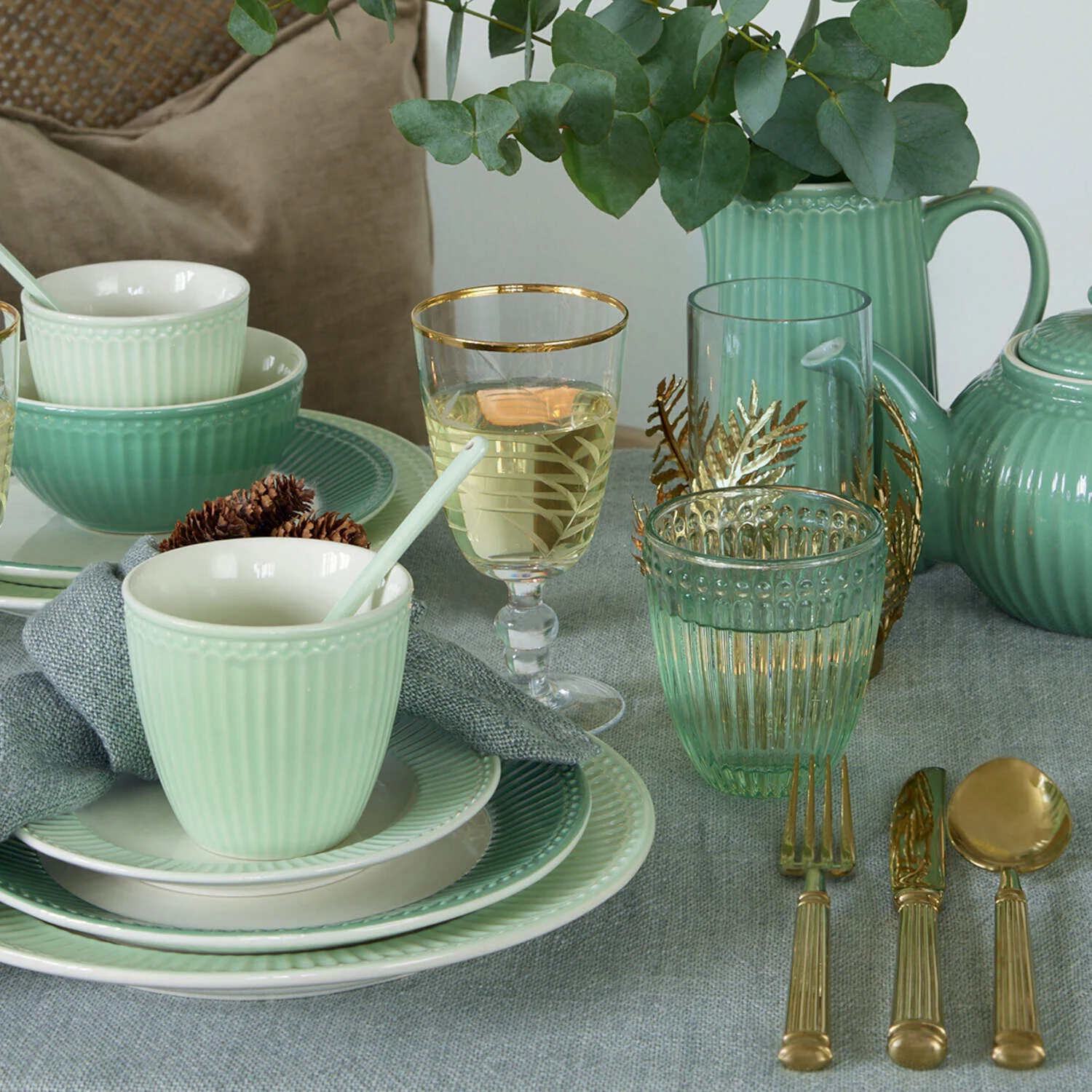 Stoffserviette "Heavy" (Dusty Green) – Bild 3