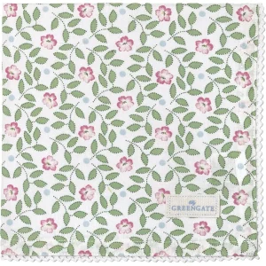 Baumwollserviette mit Spitze "Lotta" - 40x40 cm (Weiß)