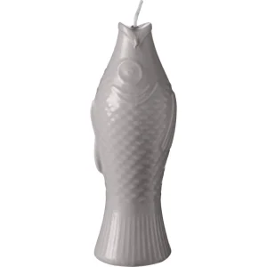 fischförmige Kerze - 5x20 cm (Leinen)
