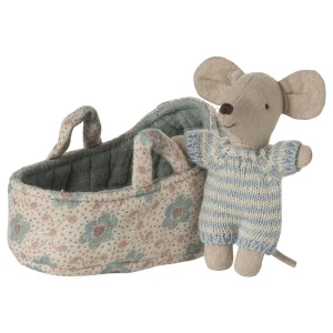 Babymaus in Tragetasche (Blau)