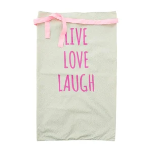 Schürze "live love laugh" (Hellgrün/Pink)